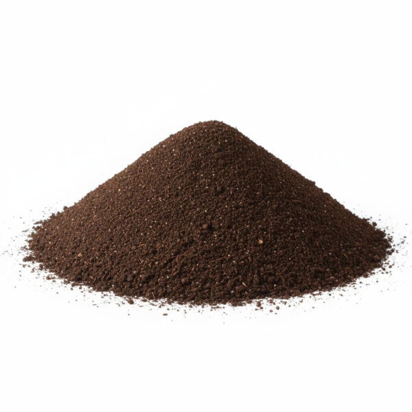 mounded pile of topsoil with white background